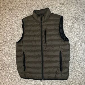 Men's Olive Green Puffer Vest